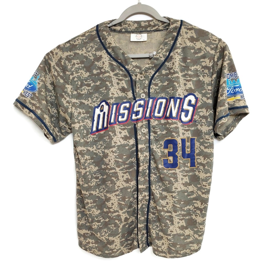 San Antonio Missions Jersey Mens Medium MILB Baseball Valenzuela‎ 34 Polyester